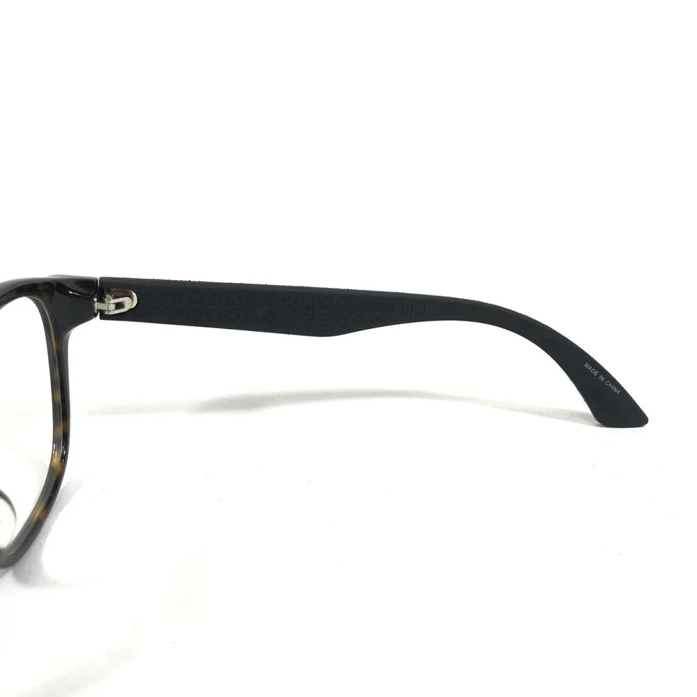 Puma Eyeglasses Frames PU00430A 009 Brown Suede Leather Tortoise 53-20-140